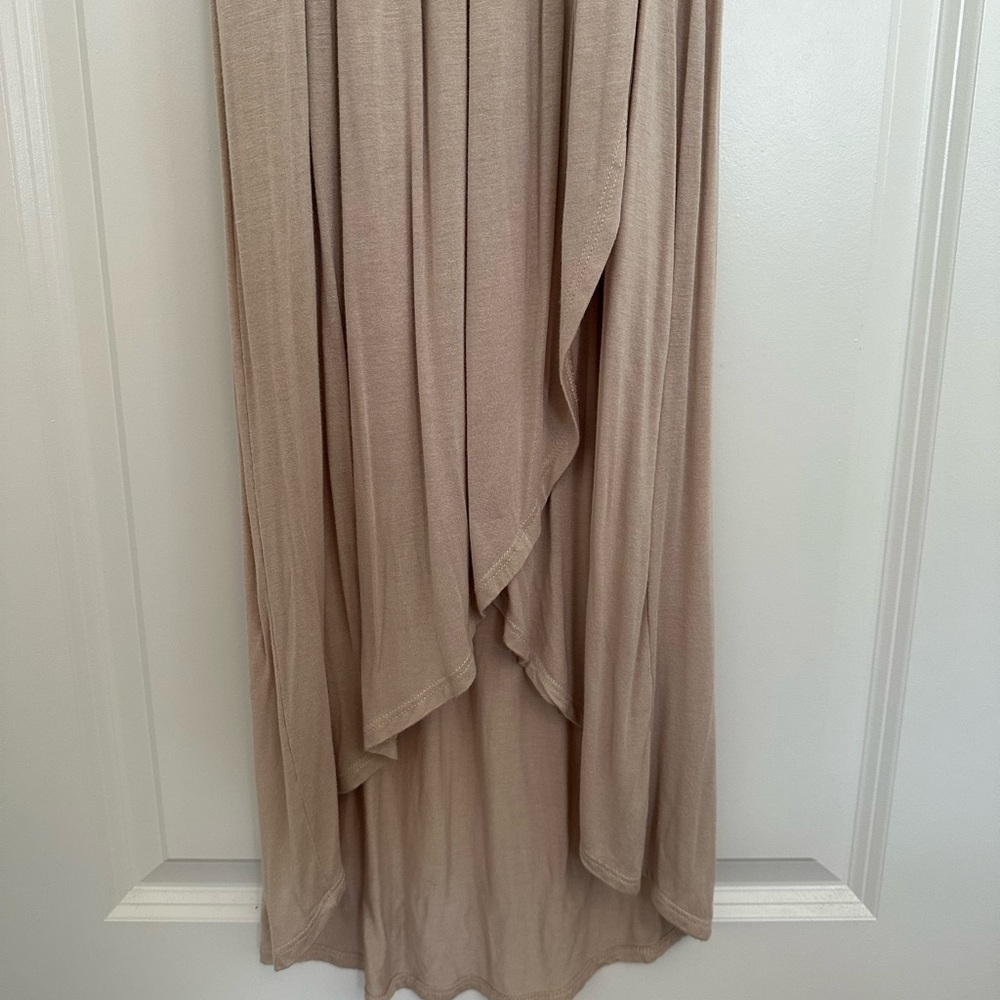 Nude V-Neck Wrap Style Sabine Midi Dress - Picture 4 of 5